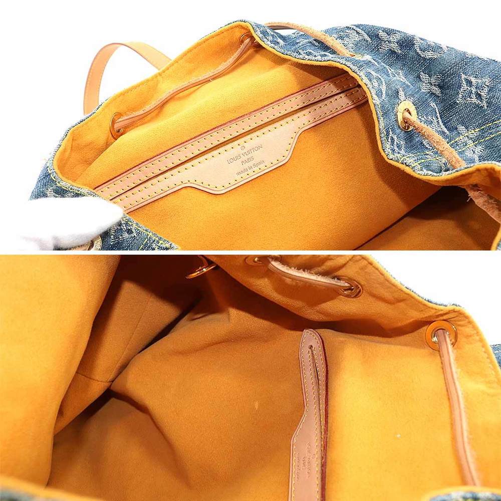 Louis Vuitton Blue Denim Monogram Sac A Dos PM Backpack Gold
