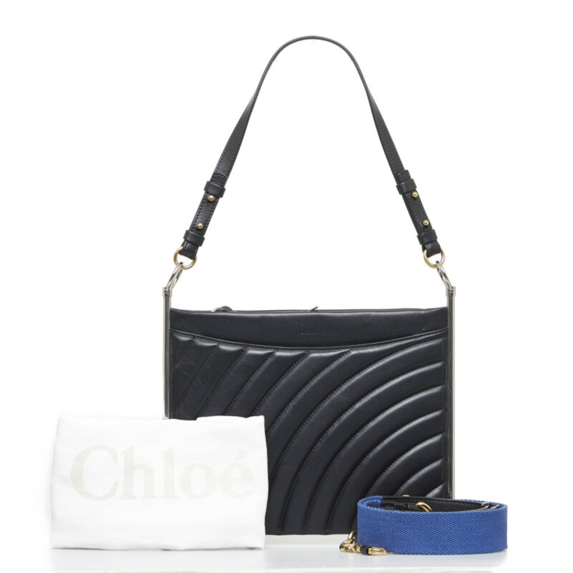 Chloé Chloe Roy Handbag Shoulder Bag Black Leather Ladies