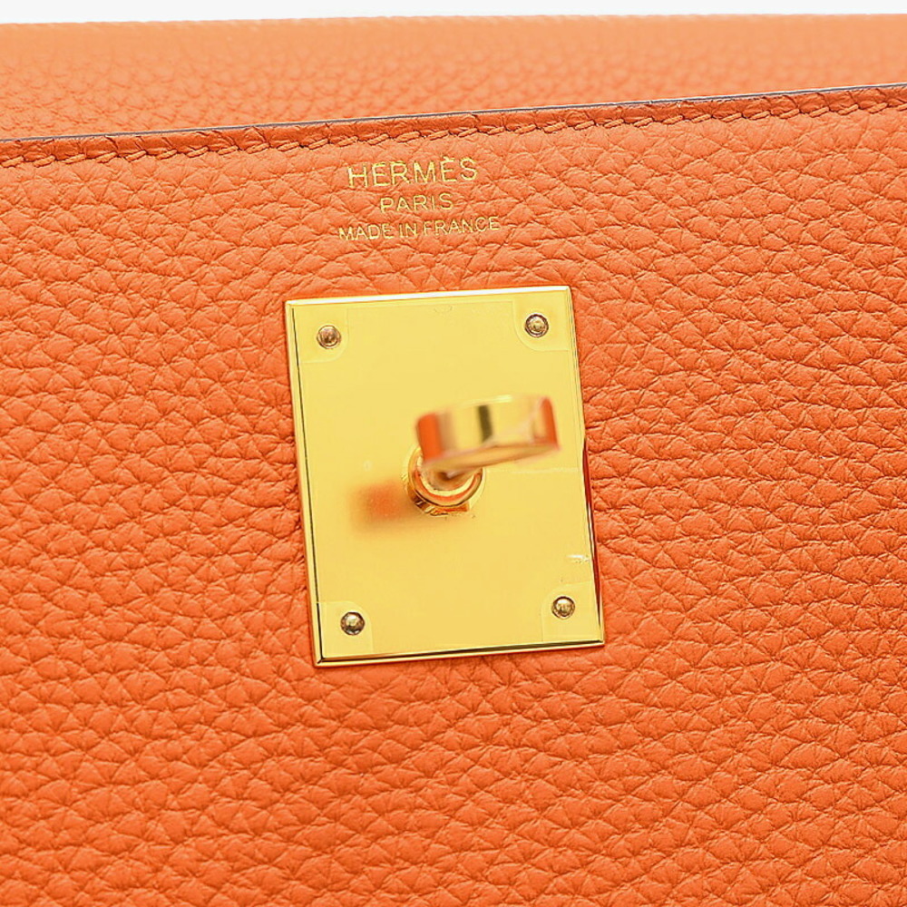 Hermes Kelly 28 Orange Togo Gold Hardware 