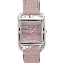 Hermes Cape Cod Women's Pink Dial SS Leather Watch Quartz CC1.310
