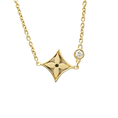 Louis Vuitton Louis Vuitton Pendentif Monogram Idylle Q93281 Pink Gold  (18K) Diamond Women's Fashion Pendant Necklace (Pink Gold)