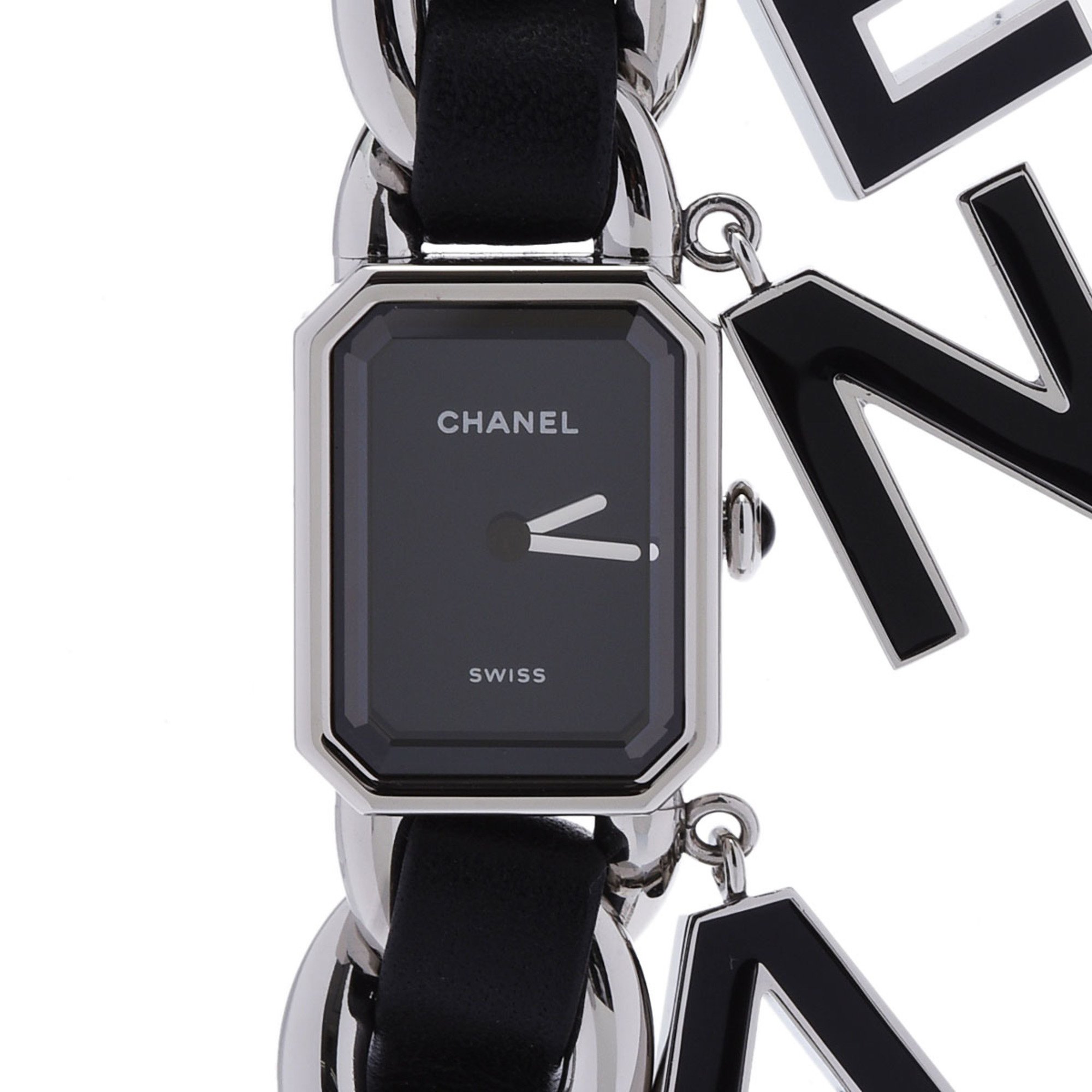 CHANEL Chanel Premiere Wanted de H7471 Ladies SS Leather Watch Quartz Black Dial