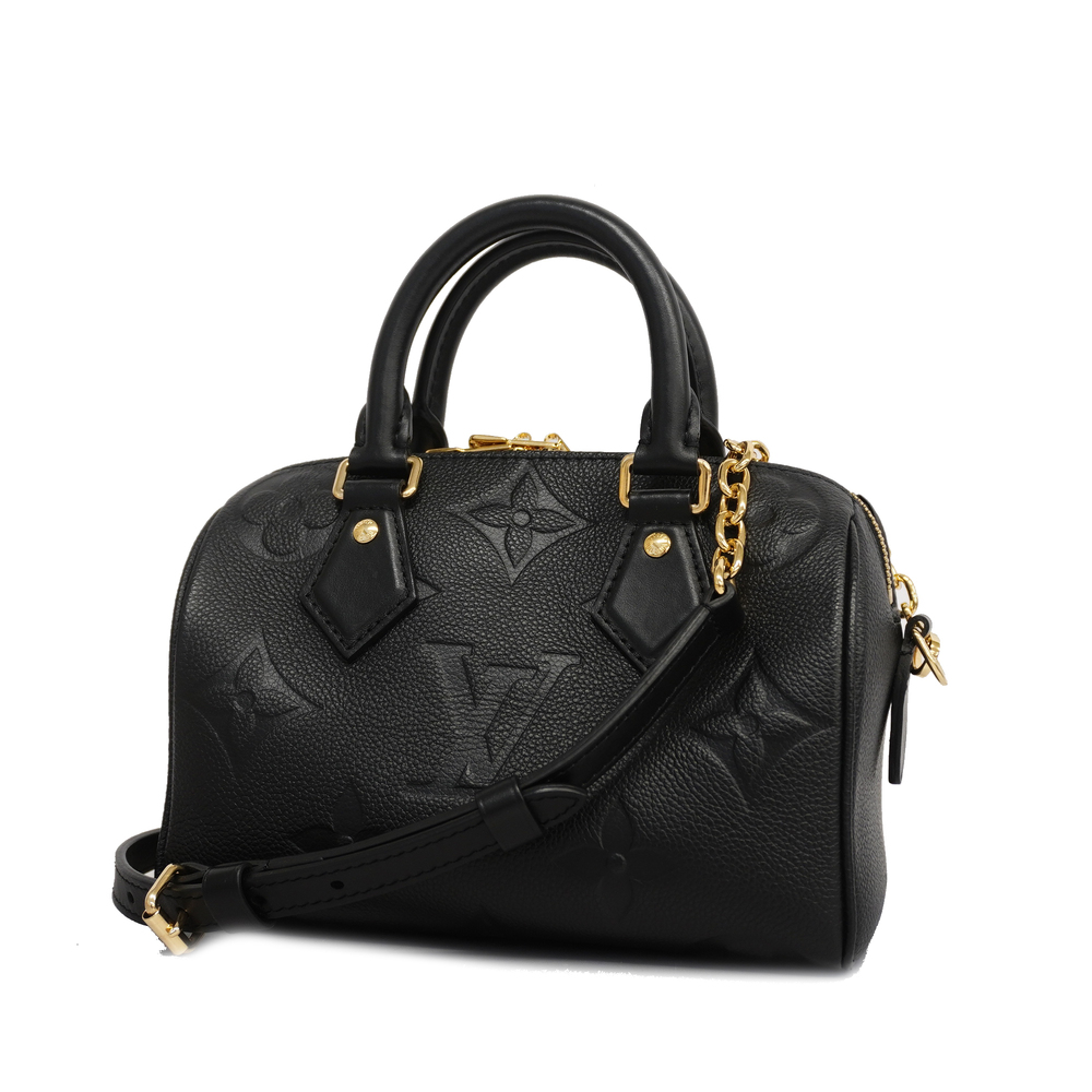 Auth Louis Vuitton Monogram Empreinte 2way Bag Speedy Bandolier 20 M58953  Noir