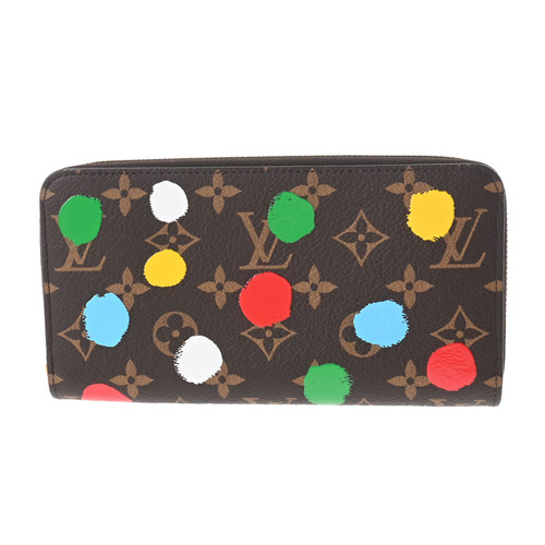 Louis Vuitton LOUIS VUITTON Monogram Painted Dot LV YK Portefeuille Lou  Bifold Wallet Brown M81981 RFID