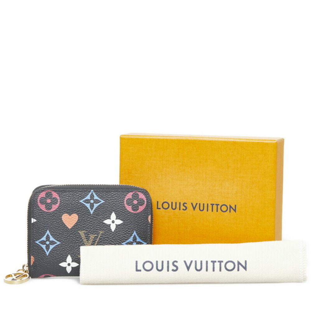 Louis Vuitton Monogram Game On Zippy Coin Purse M80305 Black Cloth