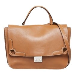 Cartier punching shoulder bag handbag brown leather men CARTIER