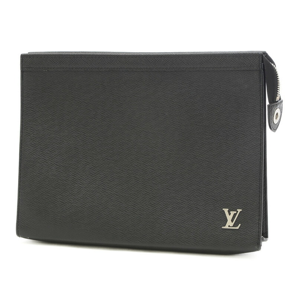 LOUIS VUITTON POCHETTE VOYAGE TAIGA LEATHER IN BLACK