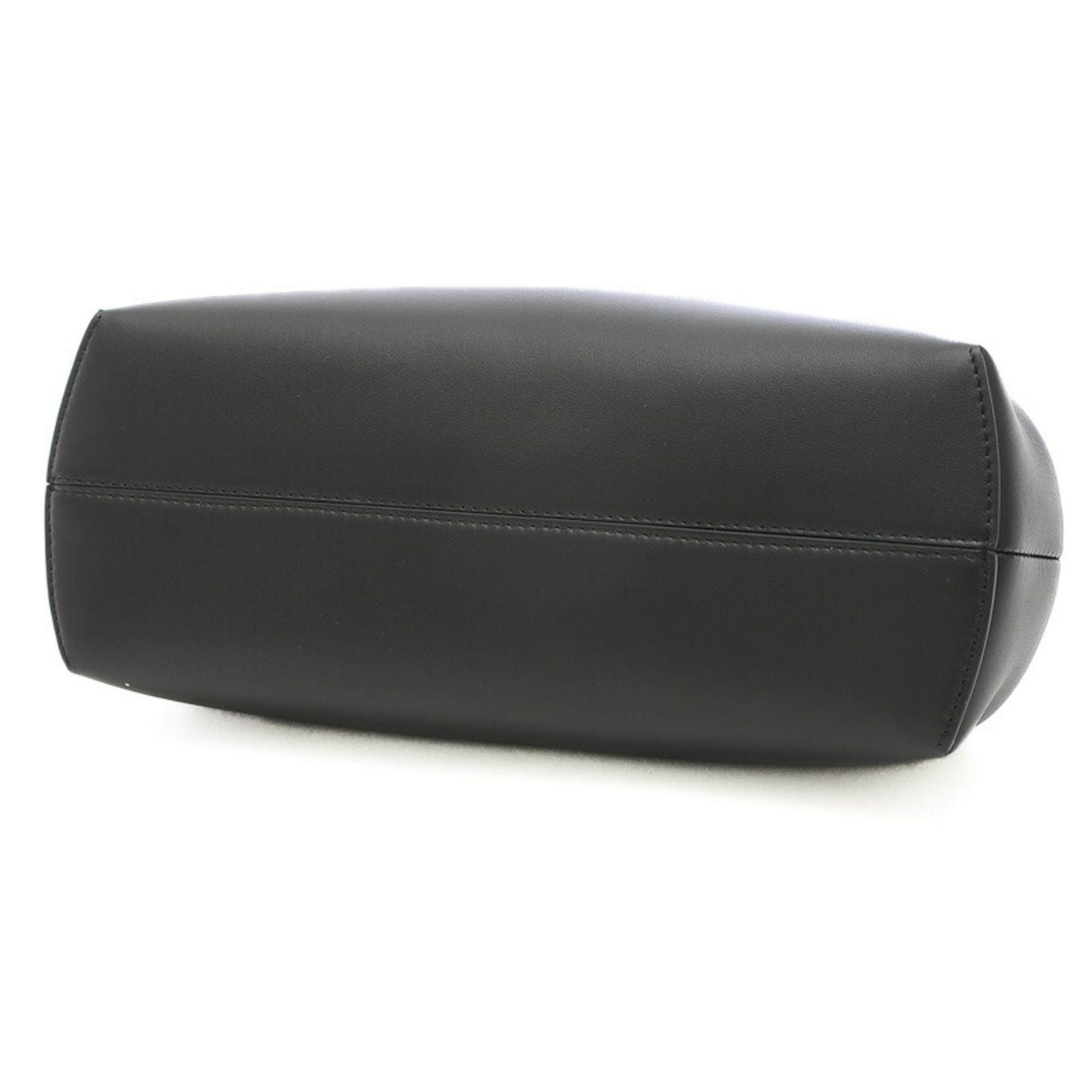 Fendi First Midi 2Way Shoulder Bag Clutch Leather Black 8137