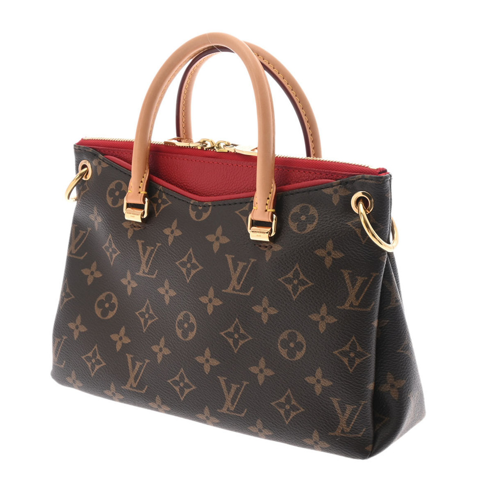 Louis Vuitton Pallas Bb Handbag in Brown Monogram Canvas and Red