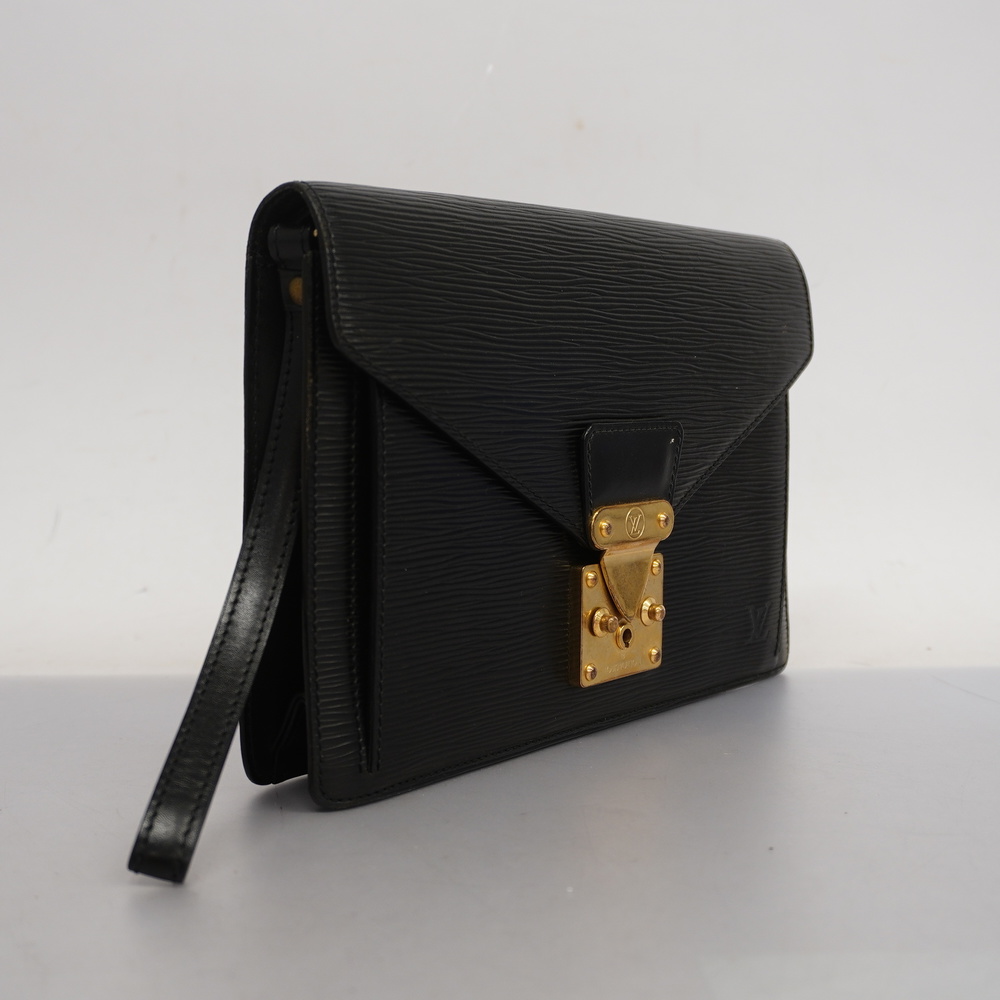 Louis Vuitton LV M52612 Noir Epi Leather Sellier Dragonne Clutch