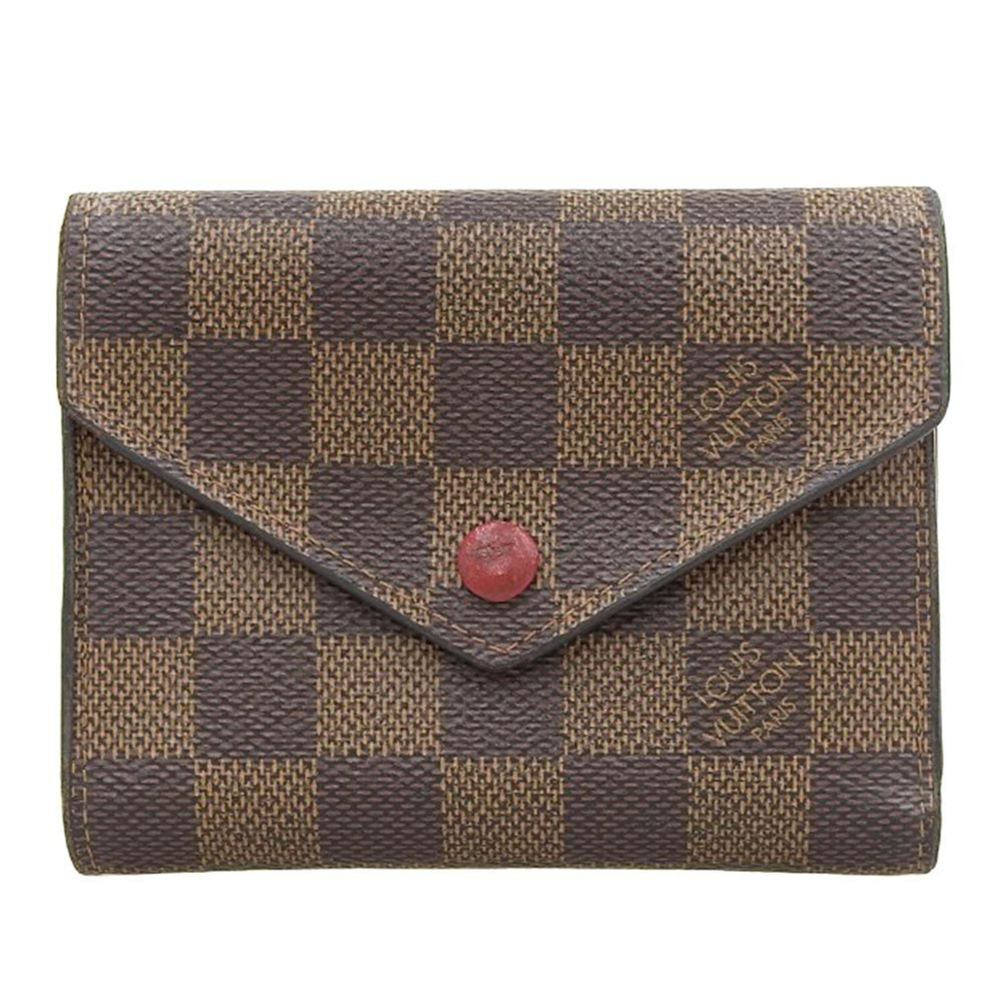 Louis Vuitton LOUIS VUITTON Damier Portefeuille Victorine Trifold Wallet Ebene N41659