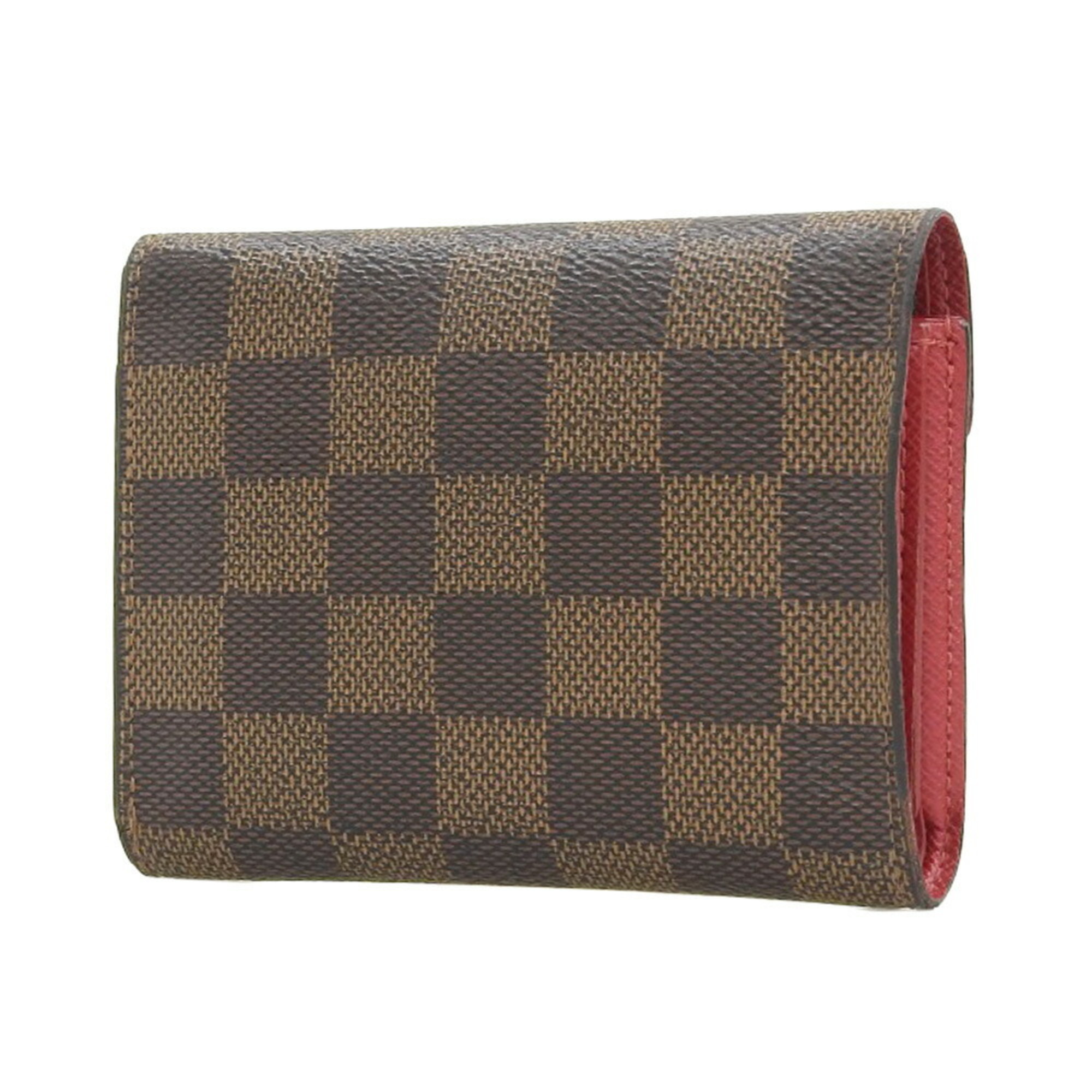 Louis Vuitton LOUIS VUITTON Damier Portefeuille Victorine Trifold Wallet Ebene N41659