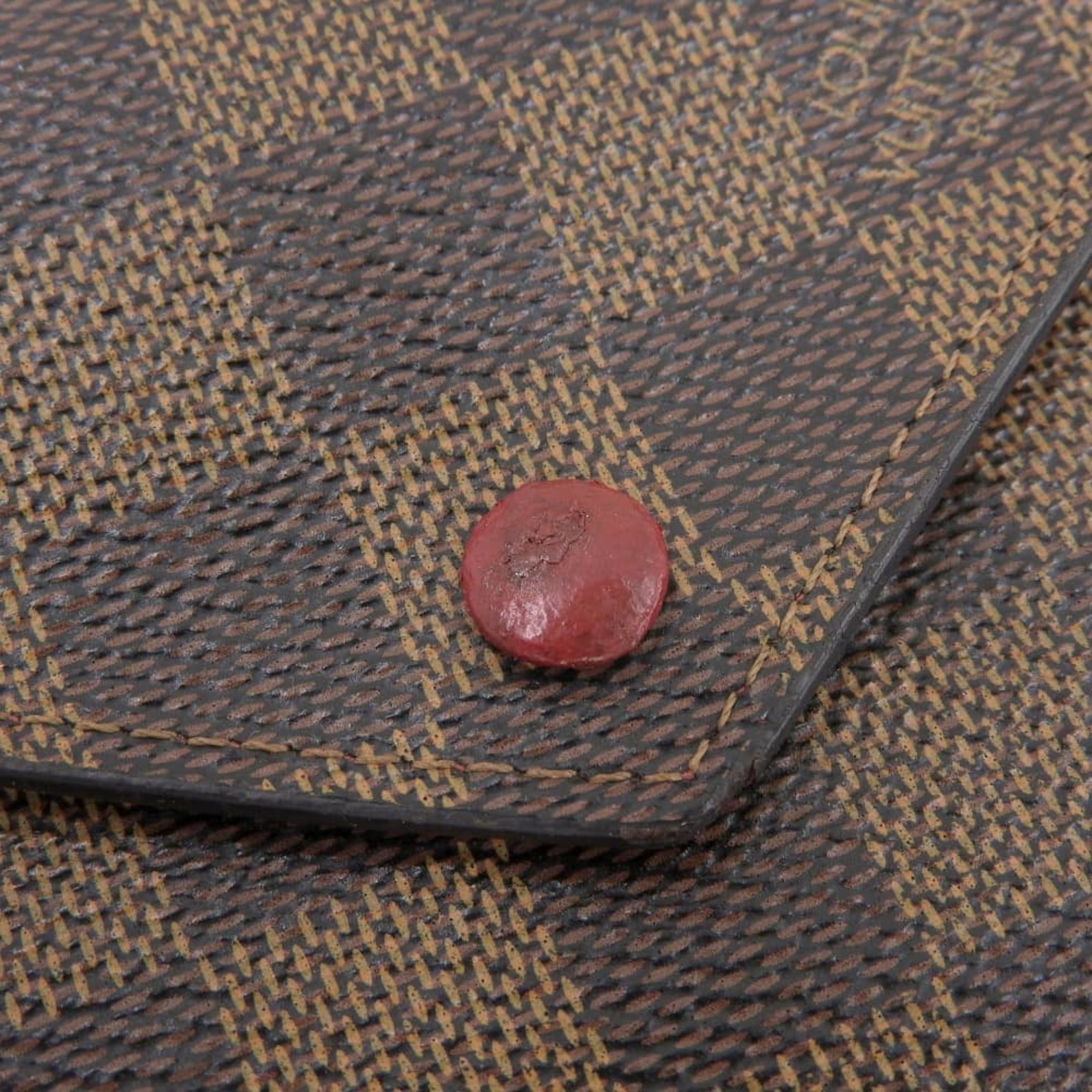 Louis Vuitton LOUIS VUITTON Damier Portefeuille Victorine Trifold Wallet Ebene N41659