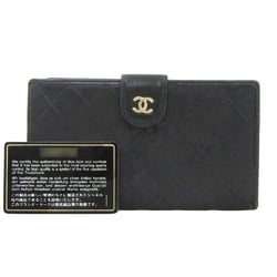 Chanel CHANEL Coco Mark bicolore with long wallet leather black