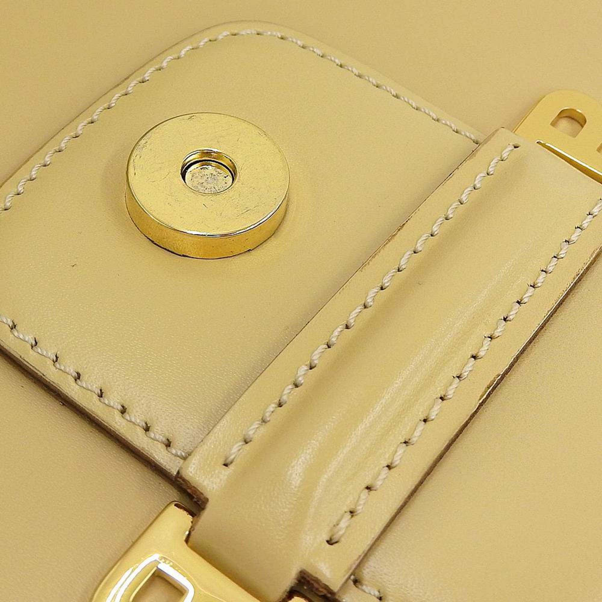 BALLY one shoulder bag leather yellow × white