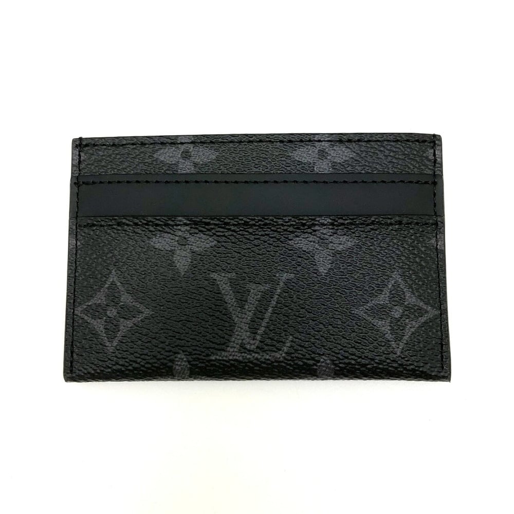 LOUIS VUITTON Louis Vuitton Porto Cult Double M62170 Black Monogram Eclipse  Card Case Men's
