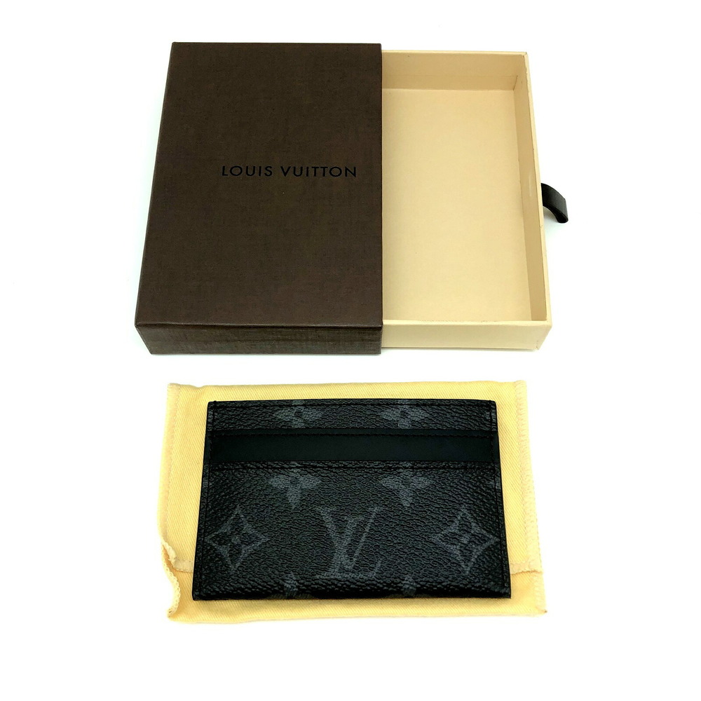 LOUIS VUITTON Monogram Eclipse Porto Cult Double M62170 Card Case W/Box