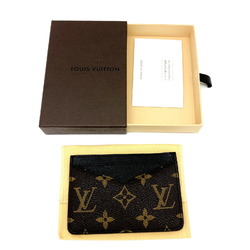 Louis Vuitton Monogram Card Holder Wallet Brown Black