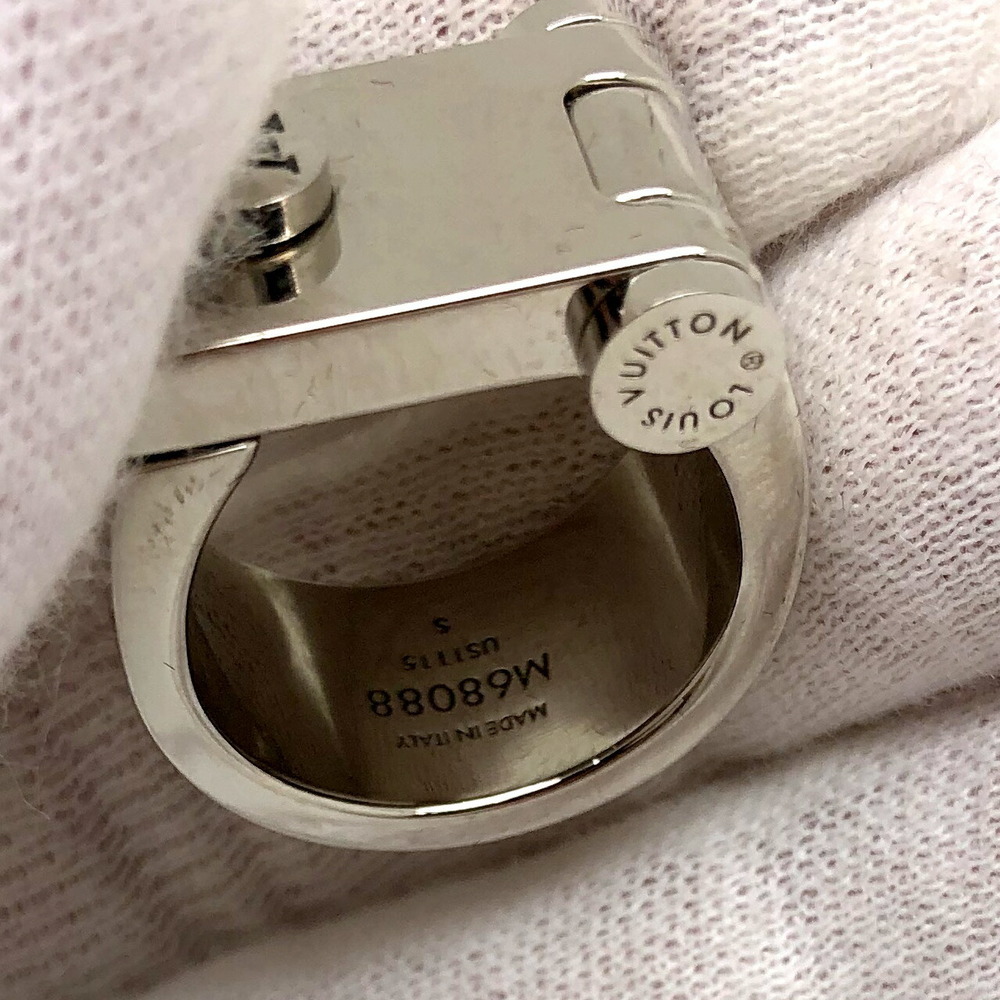 LOUIS VUITTON Louis Vuitton LV lock M68088 ring S silver accessories about  16