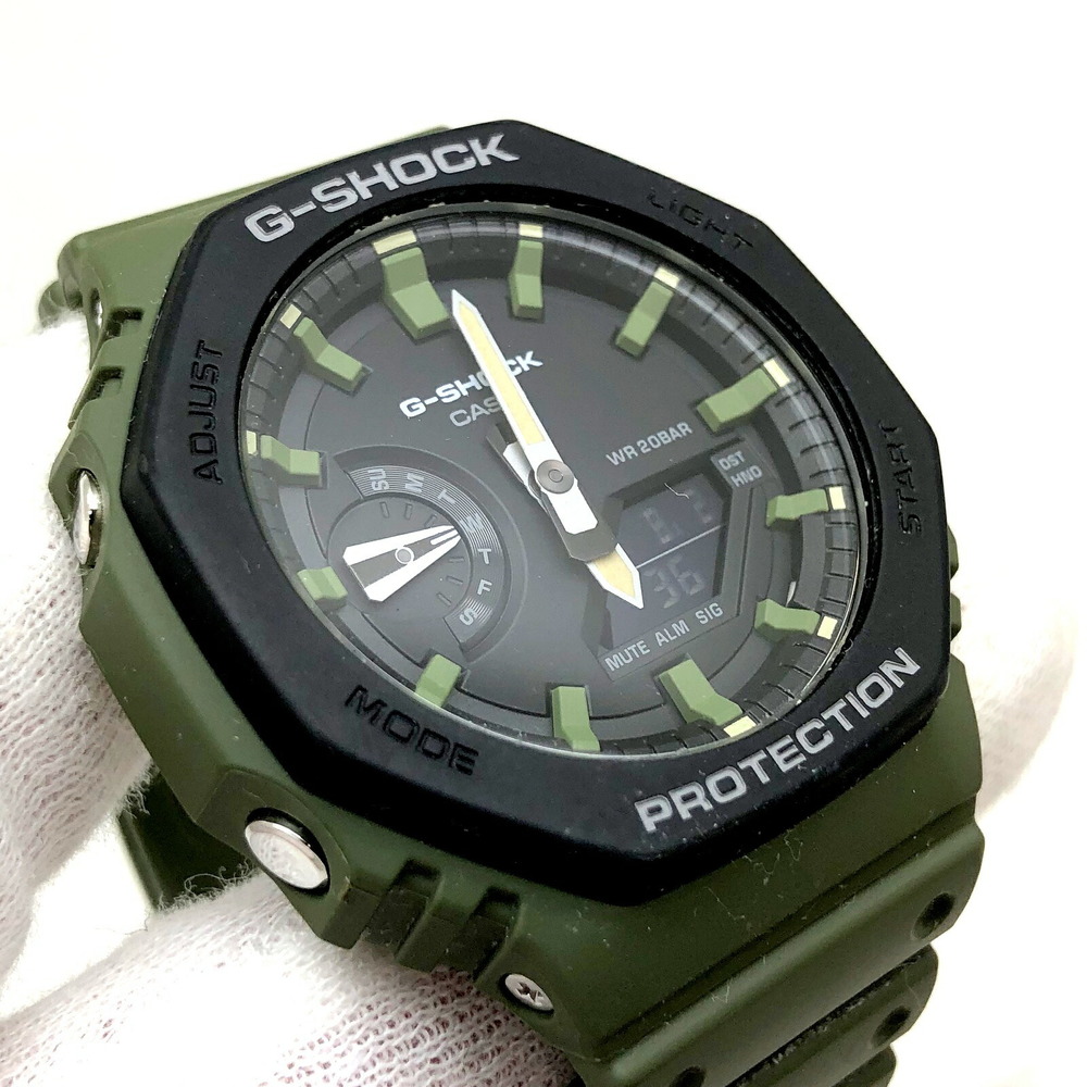 CASIO Casio G-SHOCK G-Shock watch GA-2110SU-3AJF khaki green black  octagonal face utility color analog digital quartz men's | eLADY Globazone