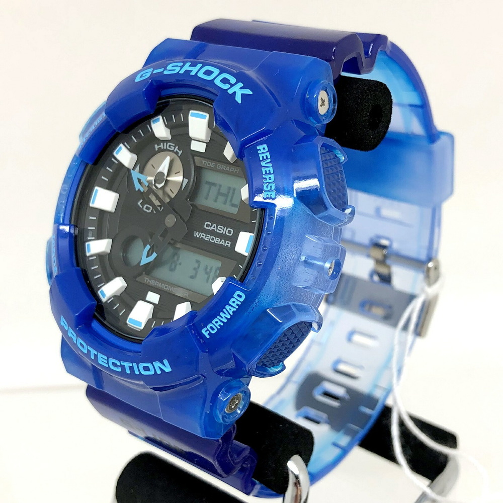 CASIO Casio G-SHOCK G-Shock Watch GAX-100MSA-2A Summer 2017 G-LIDE G Ride  Analog Digi Digiana Quartz Round Face Skeleton Clear Blue Big Men's | eLADY 