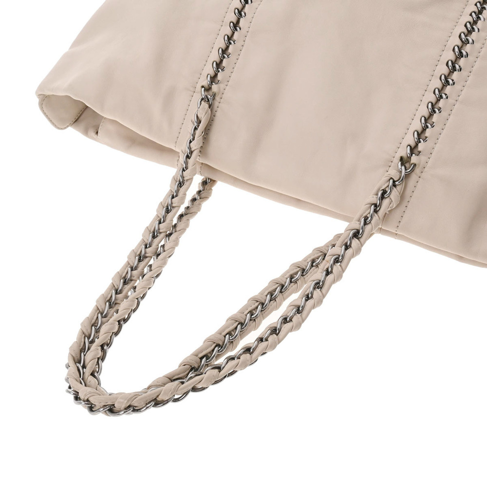CHANEL Chanel luxury line chain bag beige A31574 ladies leather