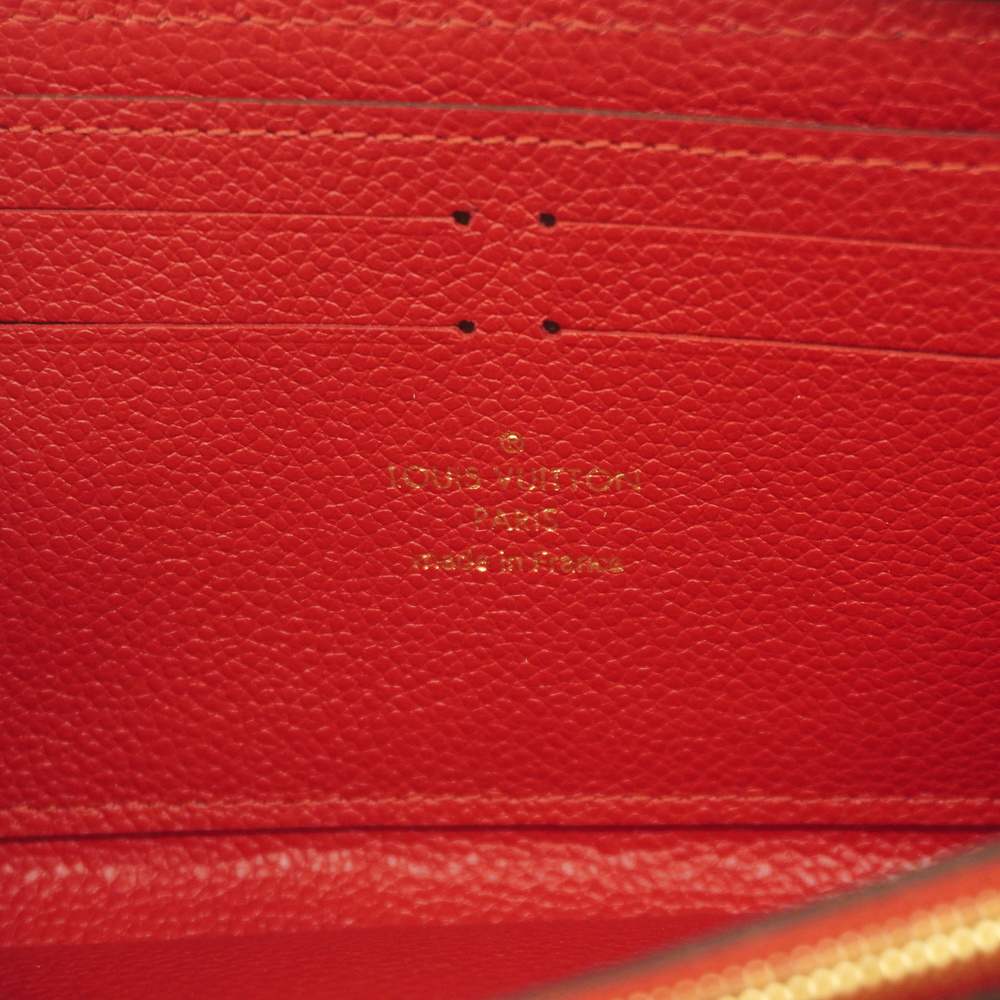 Auth Louis Vuitton Monogram Empreinte Portofeuil Clemence M60169 Wallet  Cerise