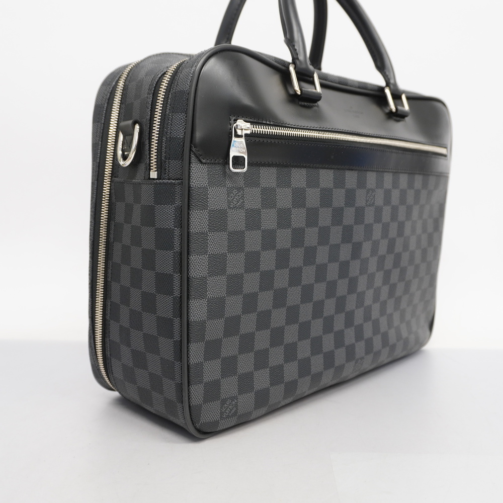 Auth Louis Vuitton Damier Graphite Overnight N41004 Men's Briefcase