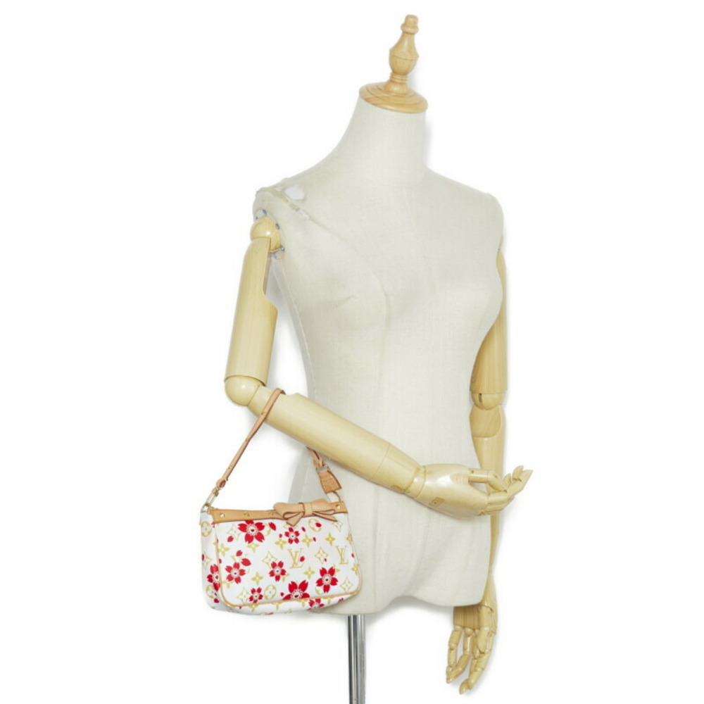 Louis Vuitton Monogram Cherry Blossom Pochette Accessoire Handbag M92008  White Red PVC Leather Ladies LOUIS VUITTON