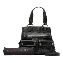 Bvlgari Mania Maxiretta Handbag Shoulder Bag Black Leather Ladies BVLGARI