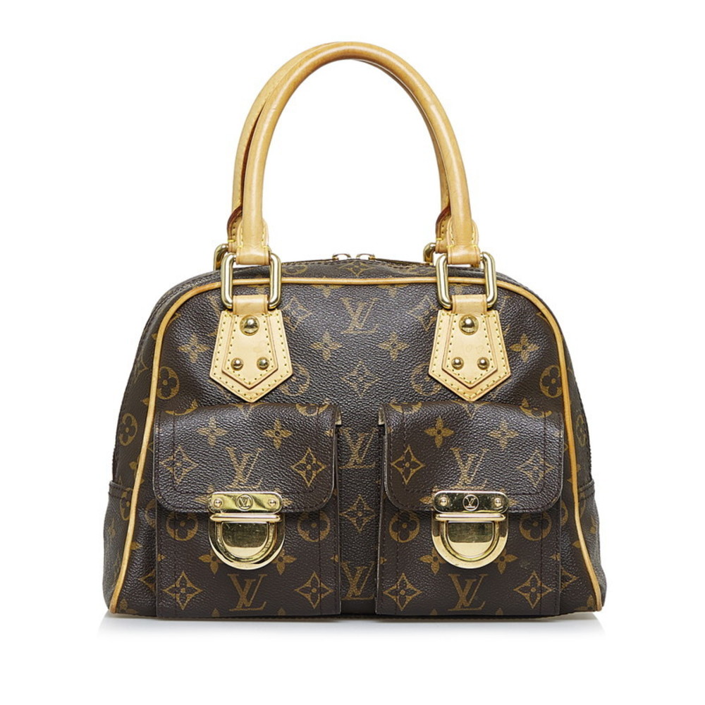 Louis Vuitton Monogram Manhattan PM Handbag M40026 Brown PVC Leather Ladies  LOUIS VUITTON