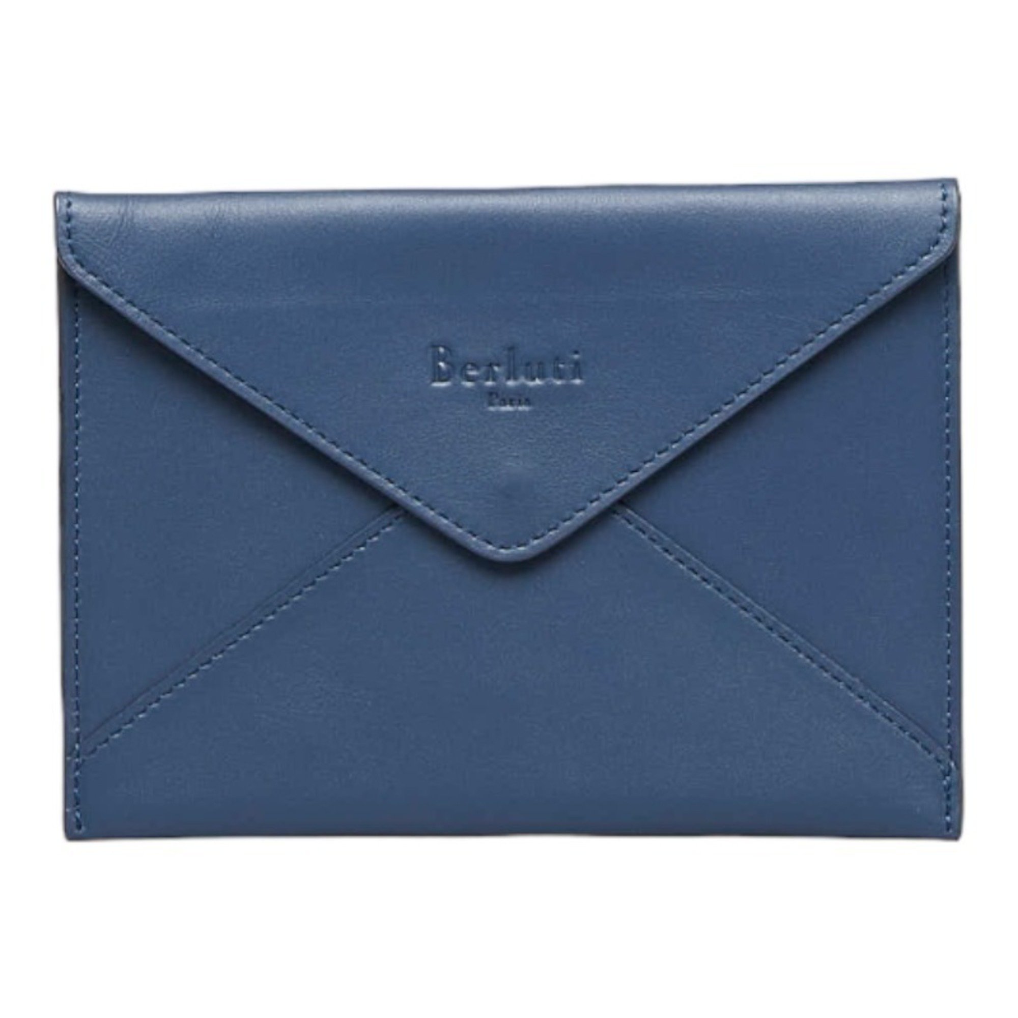 Berluti pouch navy leather ladies