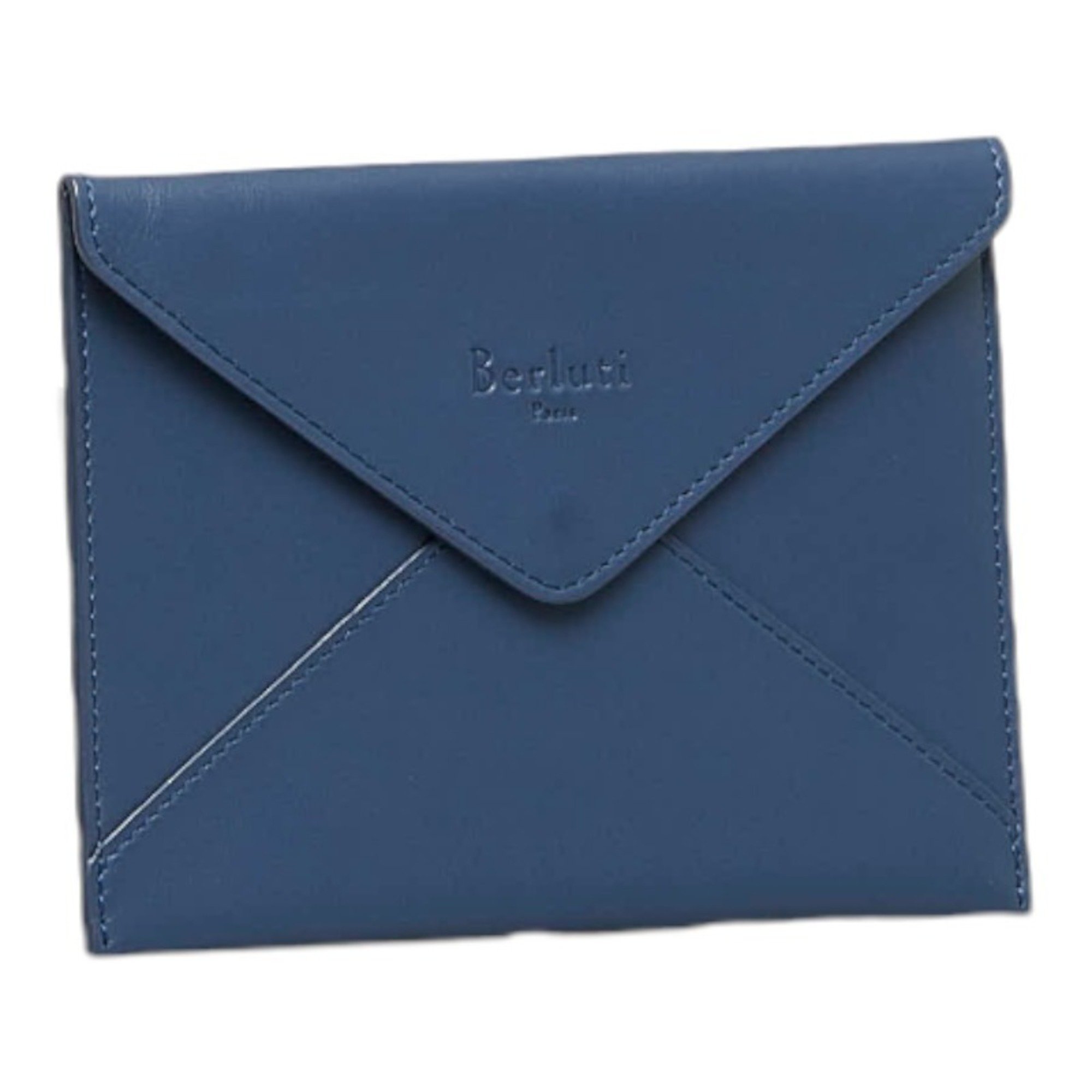 Berluti pouch navy leather ladies