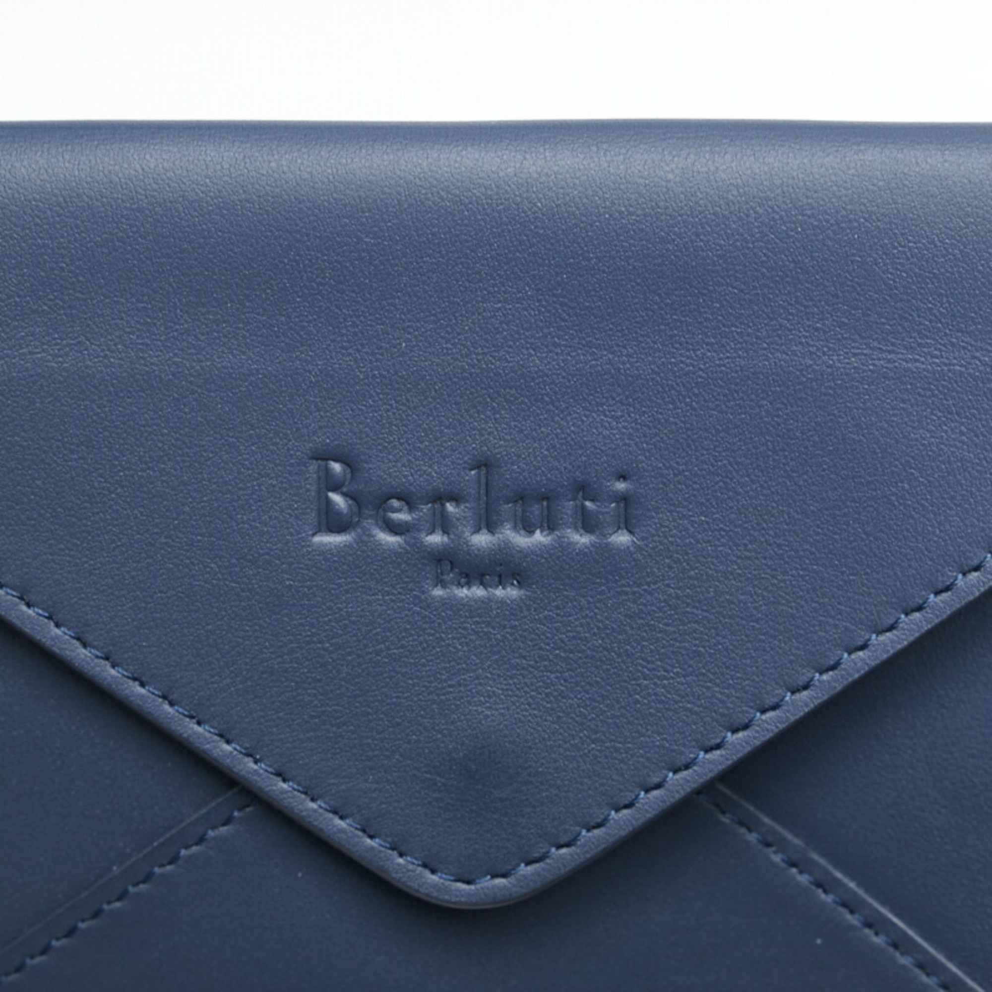 Berluti pouch navy leather ladies