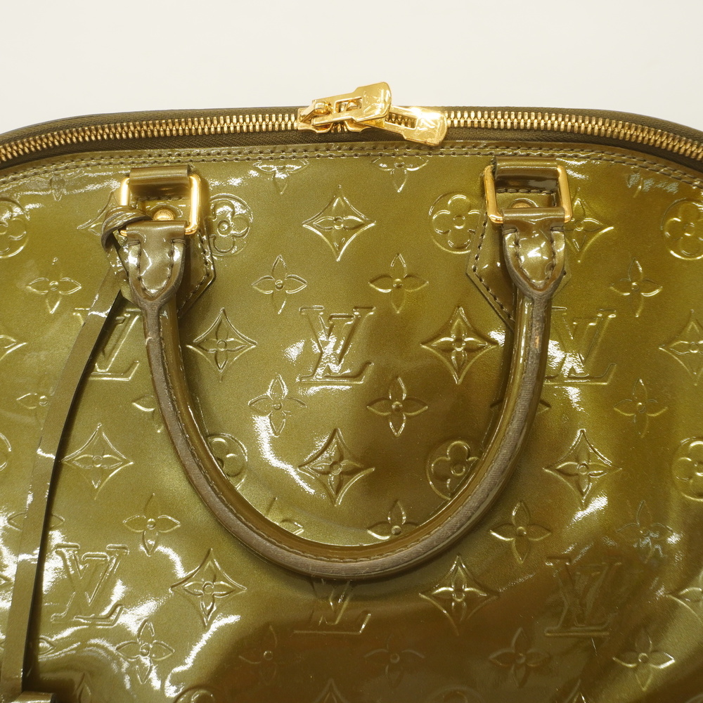 Auth Louis Vuitton Monogram Vernis Alma MM M93683 Women's Handbag Vert  Bronze