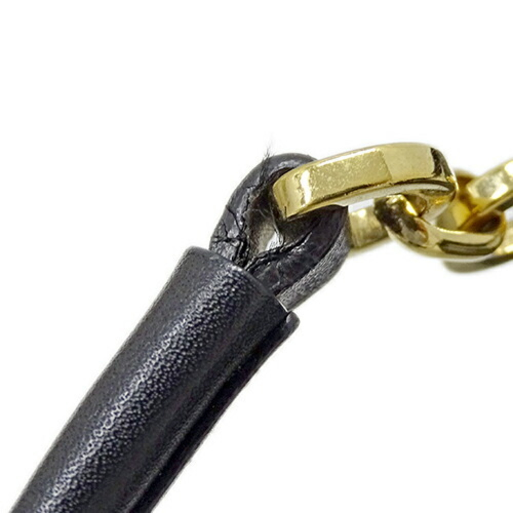 Salvatore Ferragamo Bag Women's Tote Shoulder Double Gancini Leather Black Chain