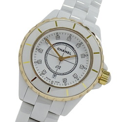 Chanel CHANEL Watch Ladies J12 11P Diamond Date Quartz White Ceramic Stainless SS PG H2181 Polished