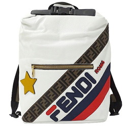 Fendi FENDI bag men's rucksack backpack leather mania white 7VZ044 FIRA collaboration