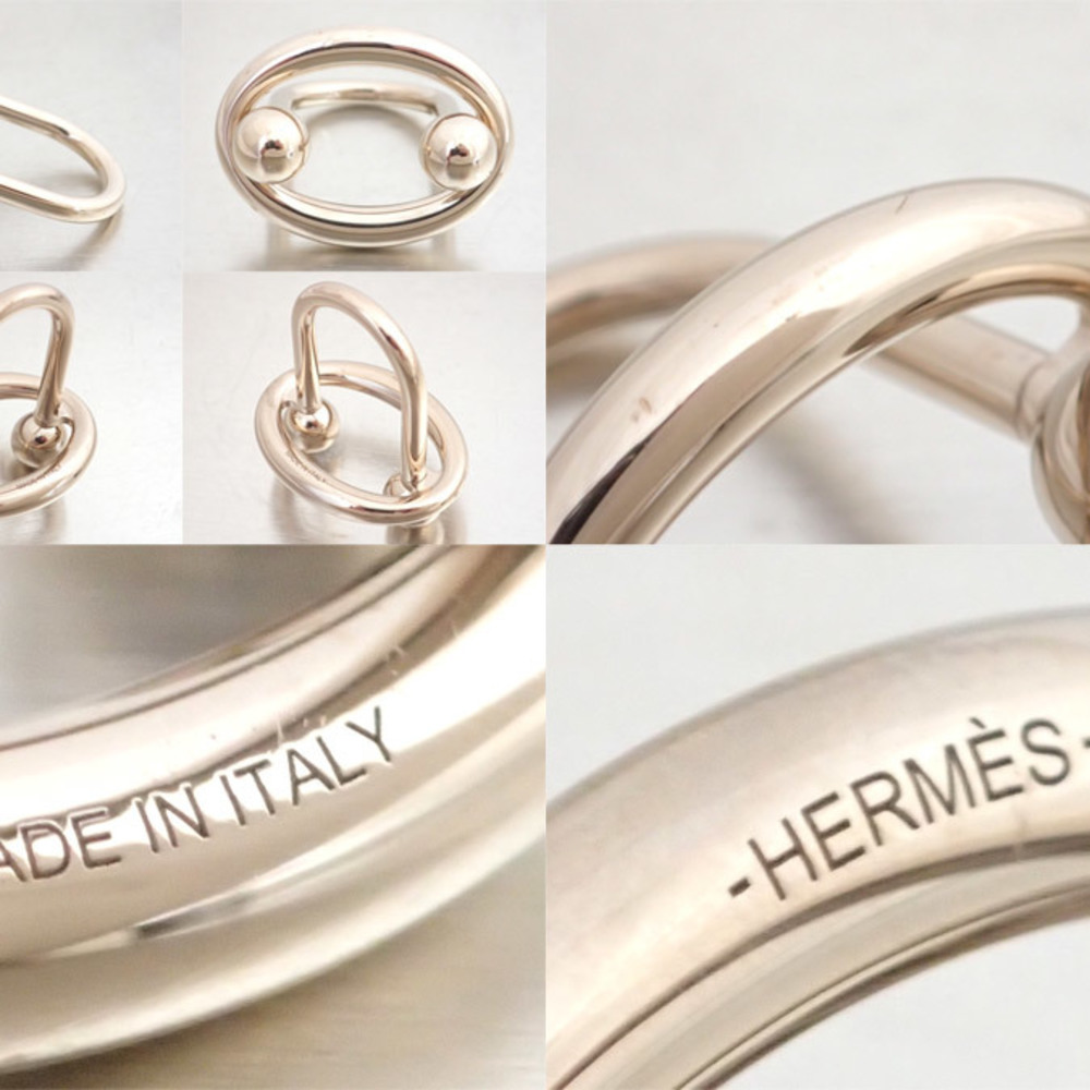 Hermes HERMES Scarf Ring H Logo Cadena Metal/Leather Gold x Orange Women's  | eLADY Globazone