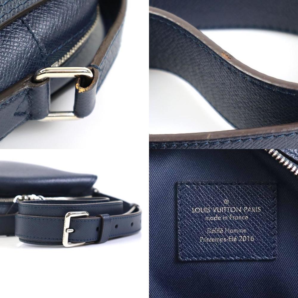 Louis Vuitton LOUIS VUITTON Crossbody Shoulder Bag Taiga Nikolai Messenger  PM Indigo Blue Men's M31021