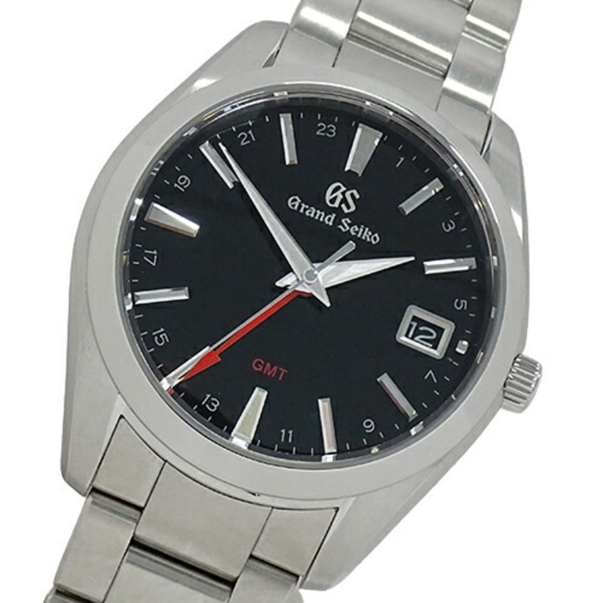 Grand Seiko GRAND SEIKO GS Heritage 9F86-0AF0 SBGN013 Watch Men's Date GMT Quartz Stainless SS Silver Black Polished