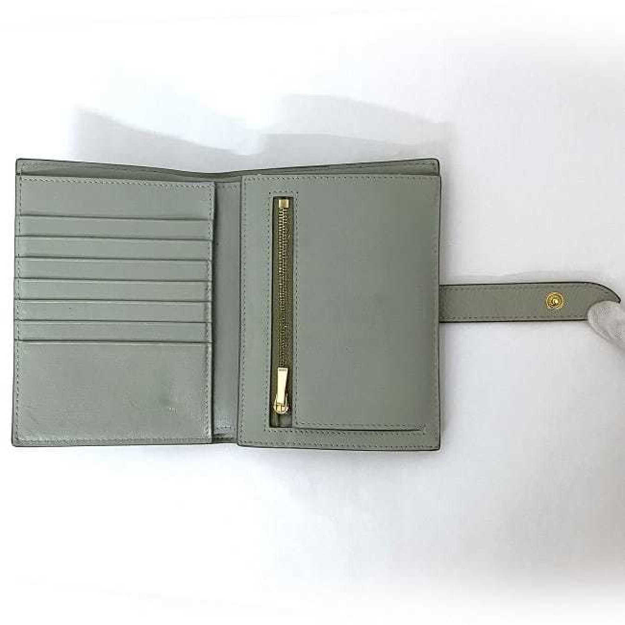 Celine wallet medium strap gray 10B64 3BRU 30VL folio leather CELINE bicolor smoky color ladies