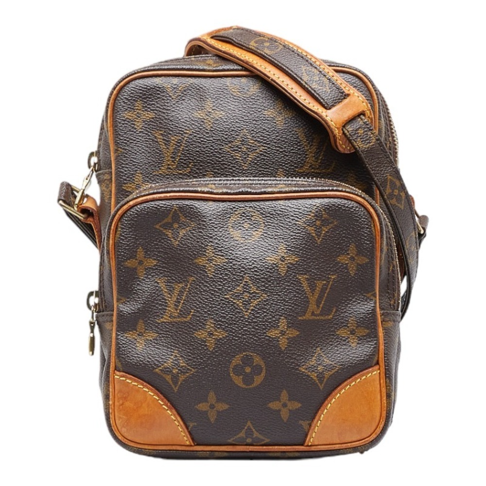 Genuine LOUIS VUITTON e M45236 Monogram Canvas Leather Crossbody Bag  Brown