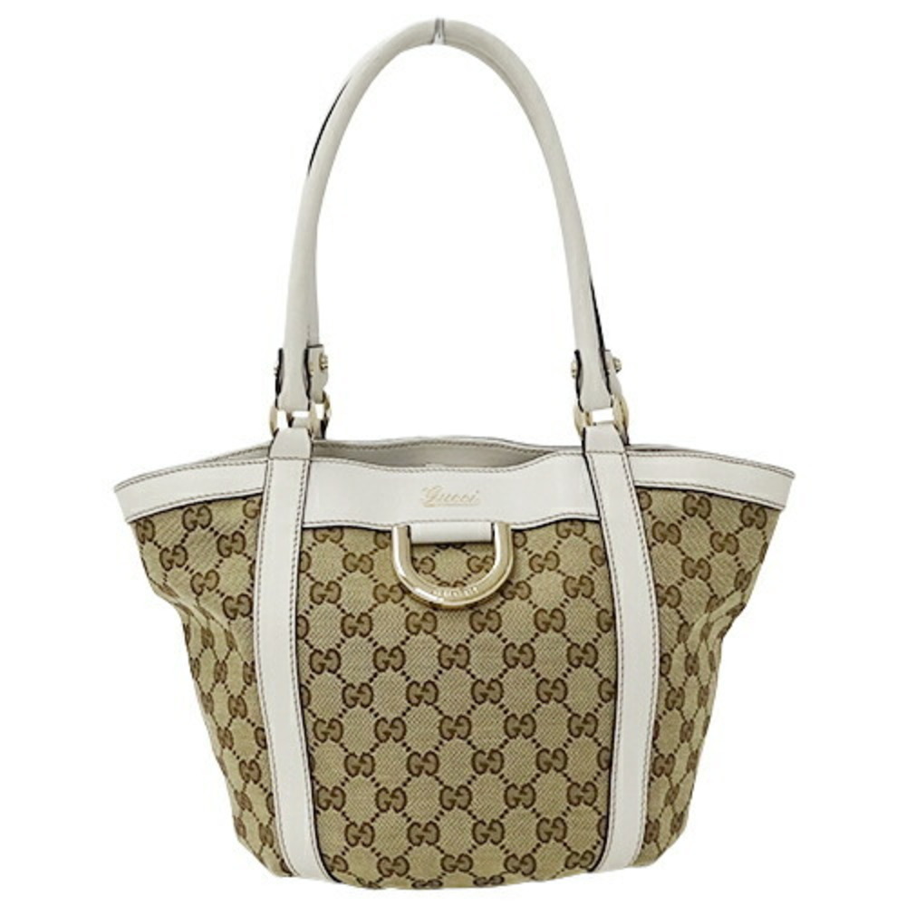 Gucci Womens Abbey GG Canvas Tote Handbag