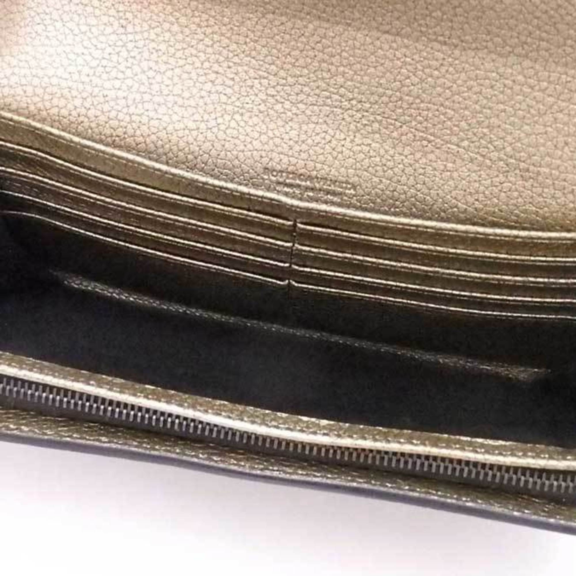 Bottega Veneta BOTTEGAVENETA long wallet intrecciato leather gold unisex