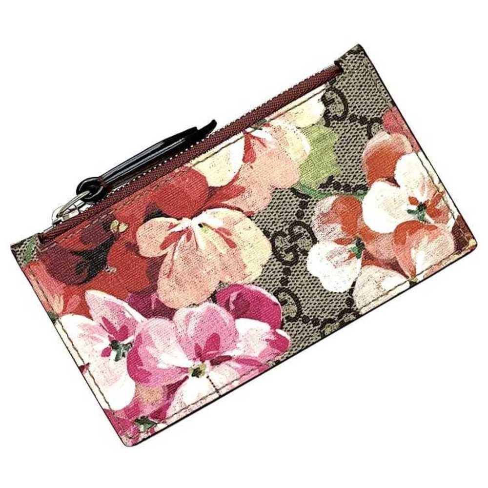 Gucci Card Case Coin Pink Beige Multicolor GG Blooms 30275 PVC