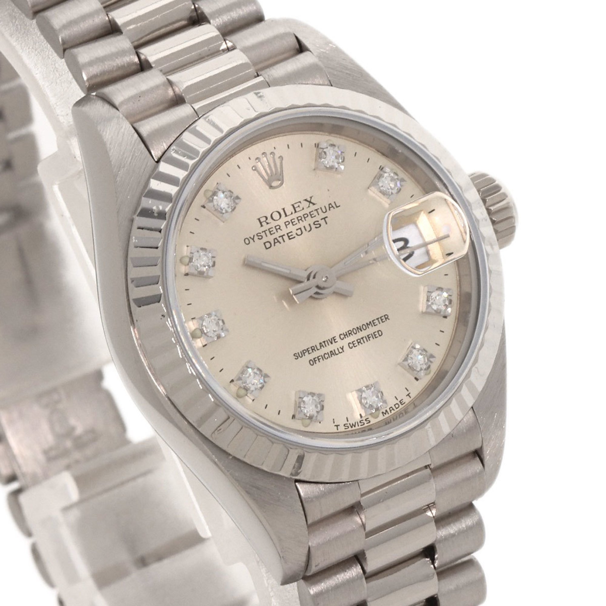 Rolex 69179G Datejust 10P Diamond Maker Complete Watch K18 White Gold K18WG Women's ROLEX