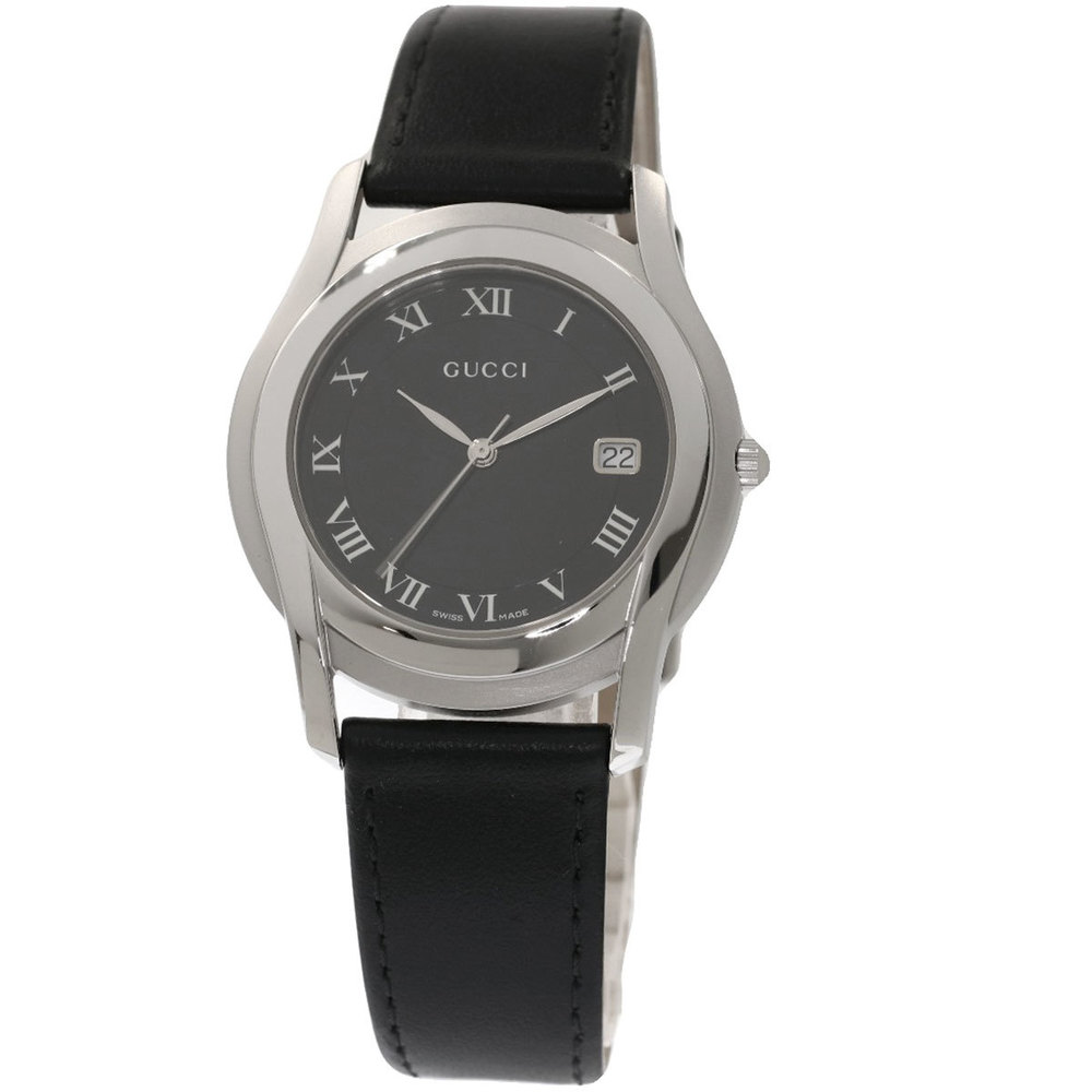 Gucci 5500M watch stainless steel leather men GUCCI | eLADY Globazone