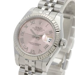 Rolex 179174 Datejust Pink Roman Watch Stainless Steel SS K18WG Women's ROLEX