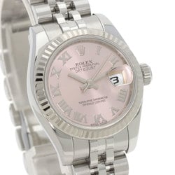 Rolex 179174 Datejust Pink Roman Watch Stainless Steel SS K18WG Women's ROLEX